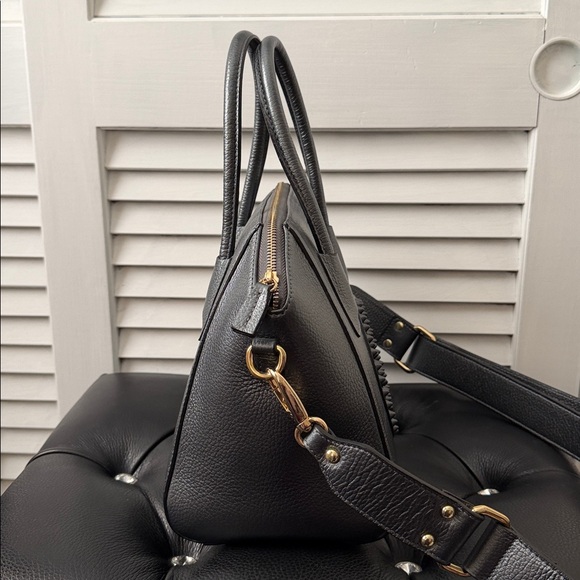 Valentino By Mario Valentino Minimi Rock Leather Satchel, Grey EUC - Picture 4 of 7